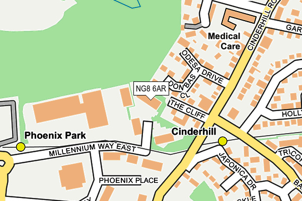 NG8 6AR map - OS OpenMap – Local (Ordnance Survey)