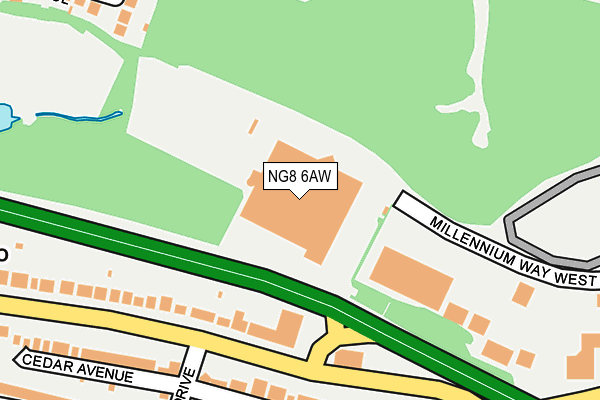 NG8 6AW map - OS OpenMap – Local (Ordnance Survey)