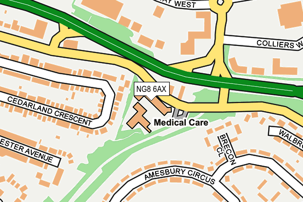 NG8 6AX map - OS OpenMap – Local (Ordnance Survey)