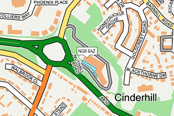 NG8 6AZ map - OS OpenMap – Local (Ordnance Survey)