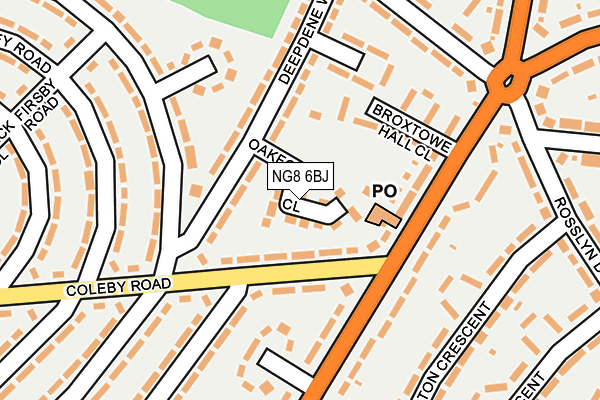 NG8 6BJ map - OS OpenMap – Local (Ordnance Survey)
