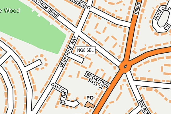 NG8 6BL map - OS OpenMap – Local (Ordnance Survey)