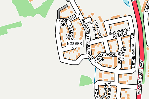 NG8 6BR map - OS OpenMap – Local (Ordnance Survey)