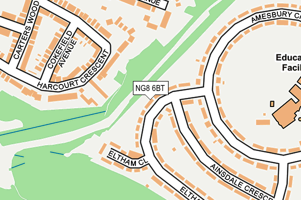 NG8 6BT map - OS OpenMap – Local (Ordnance Survey)