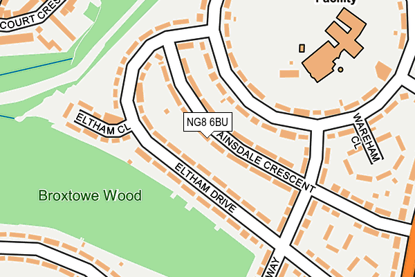 NG8 6BU map - OS OpenMap – Local (Ordnance Survey)