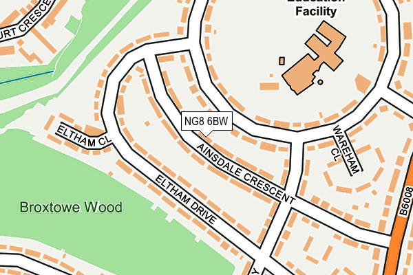 NG8 6BW map - OS OpenMap – Local (Ordnance Survey)