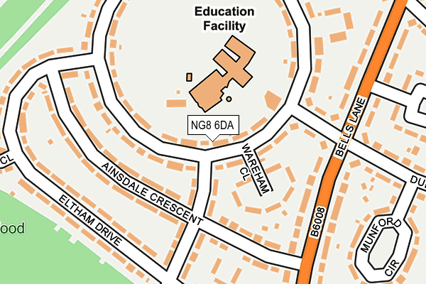 NG8 6DA map - OS OpenMap – Local (Ordnance Survey)