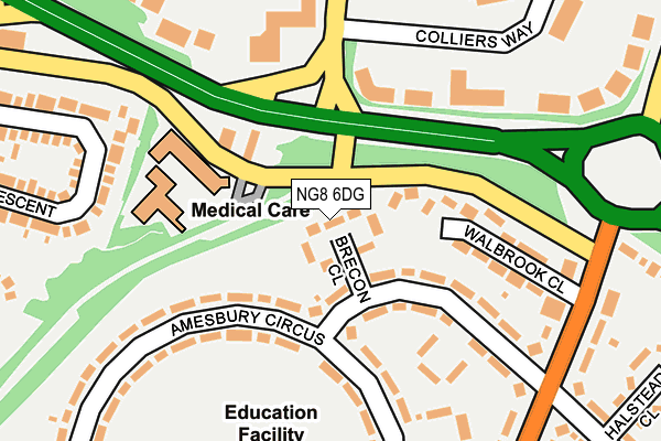 NG8 6DG map - OS OpenMap – Local (Ordnance Survey)