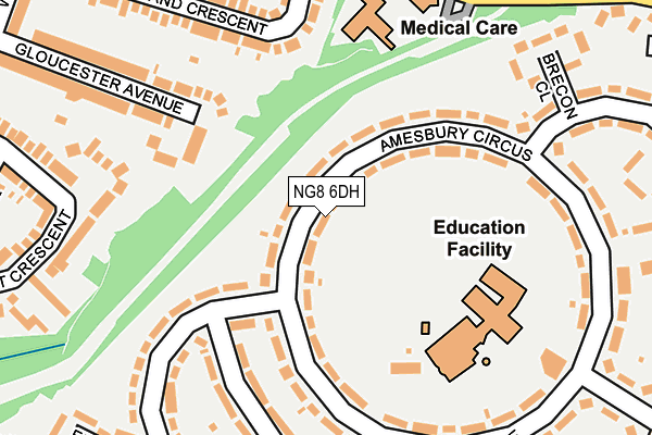 NG8 6DH map - OS OpenMap – Local (Ordnance Survey)