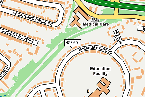 NG8 6DJ map - OS OpenMap – Local (Ordnance Survey)