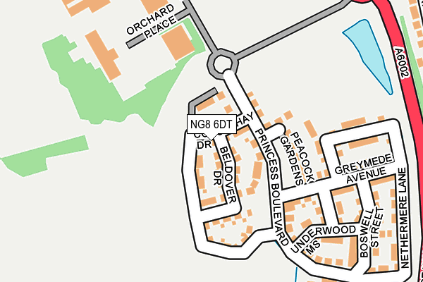 NG8 6DT map - OS OpenMap – Local (Ordnance Survey)