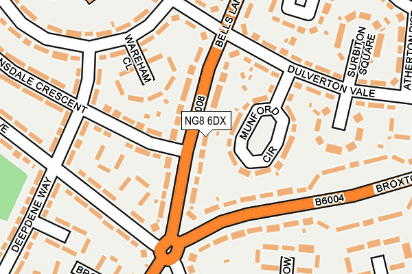 NG8 6DX map - OS OpenMap – Local (Ordnance Survey)