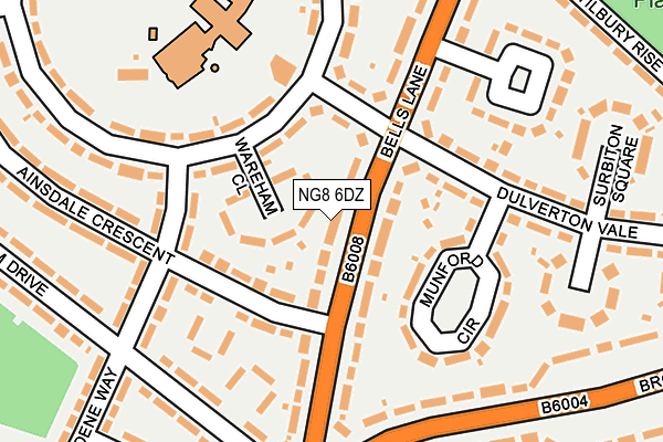 NG8 6DZ map - OS OpenMap – Local (Ordnance Survey)