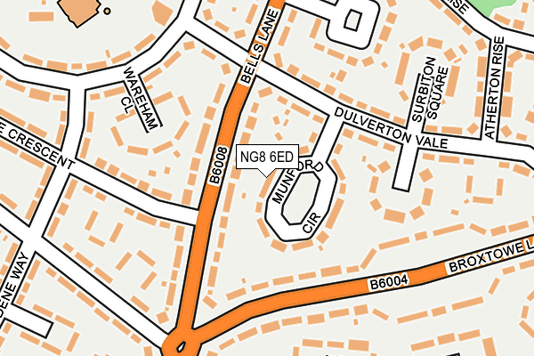 NG8 6ED map - OS OpenMap – Local (Ordnance Survey)