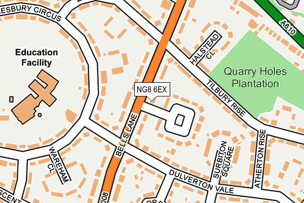 NG8 6EX map - OS OpenMap – Local (Ordnance Survey)