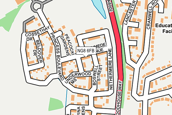 NG8 6FB map - OS OpenMap – Local (Ordnance Survey)