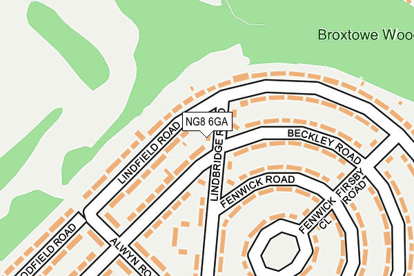 NG8 6GA map - OS OpenMap – Local (Ordnance Survey)