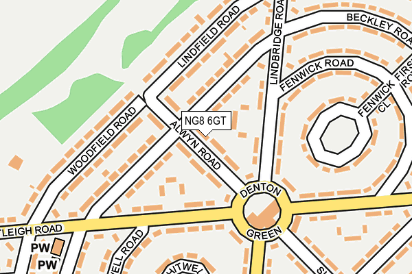 NG8 6GT map - OS OpenMap – Local (Ordnance Survey)
