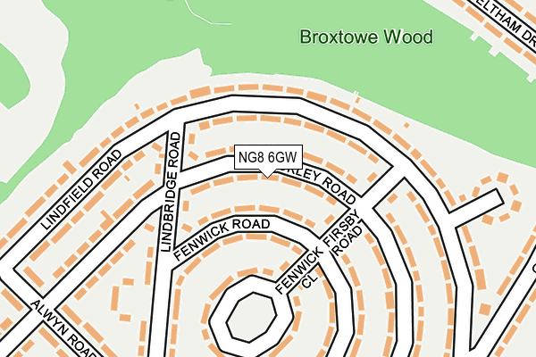 NG8 6GW map - OS OpenMap – Local (Ordnance Survey)