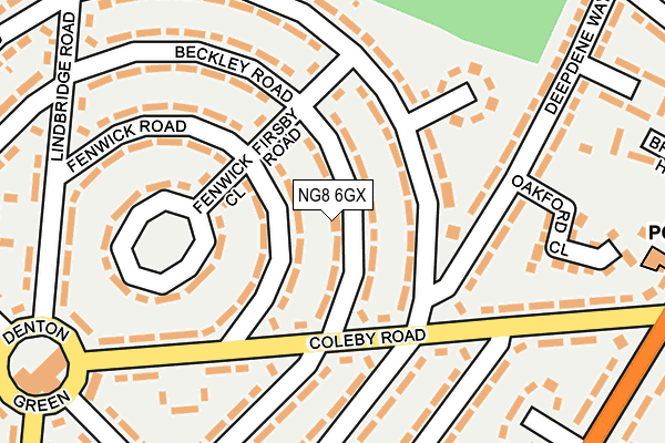 NG8 6GX map - OS OpenMap – Local (Ordnance Survey)