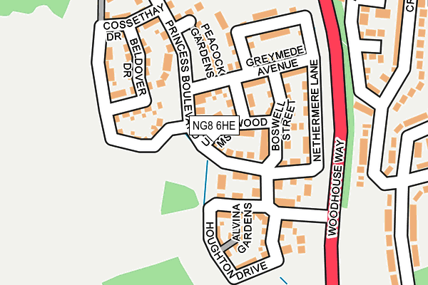 NG8 6HE map - OS OpenMap – Local (Ordnance Survey)