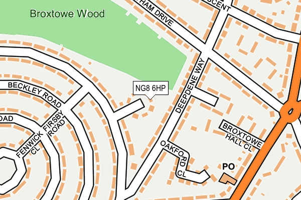 NG8 6HP map - OS OpenMap – Local (Ordnance Survey)