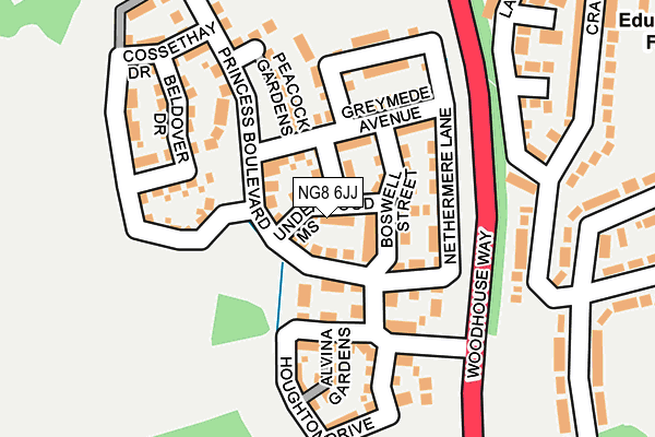 NG8 6JJ map - OS OpenMap – Local (Ordnance Survey)