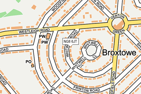 NG8 6JT map - OS OpenMap – Local (Ordnance Survey)