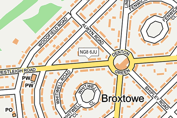 NG8 6JU map - OS OpenMap – Local (Ordnance Survey)