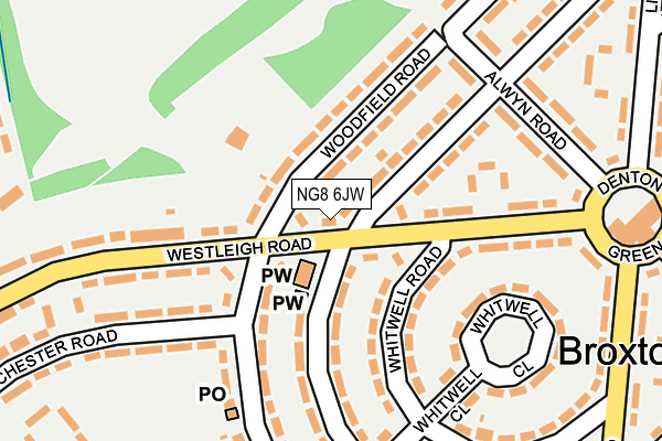 NG8 6JW map - OS OpenMap – Local (Ordnance Survey)