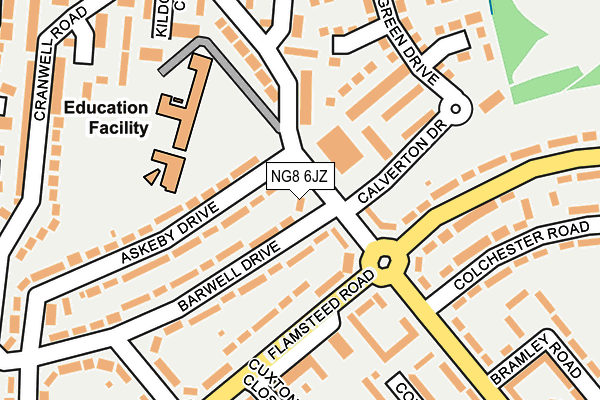 NG8 6JZ map - OS OpenMap – Local (Ordnance Survey)