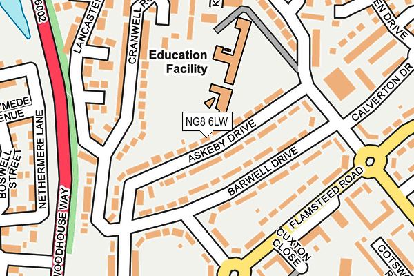 NG8 6LW map - OS OpenMap – Local (Ordnance Survey)