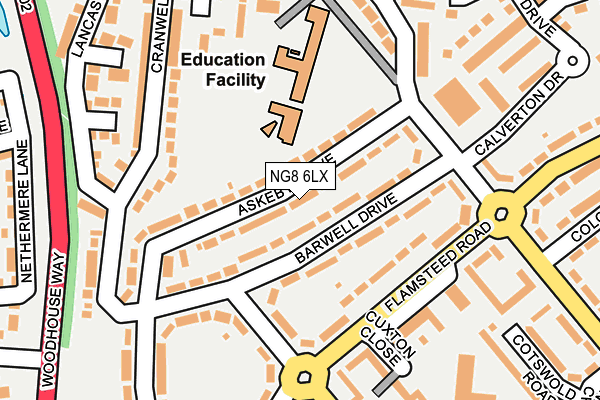 NG8 6LX map - OS OpenMap – Local (Ordnance Survey)