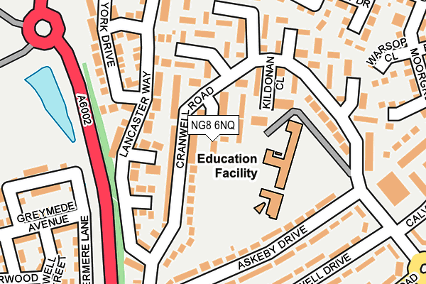 NG8 6NQ map - OS OpenMap – Local (Ordnance Survey)