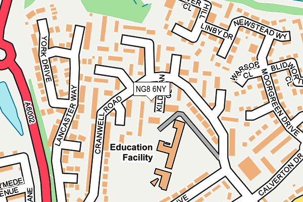 NG8 6NY map - OS OpenMap – Local (Ordnance Survey)