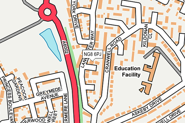 NG8 6PJ map - OS OpenMap – Local (Ordnance Survey)