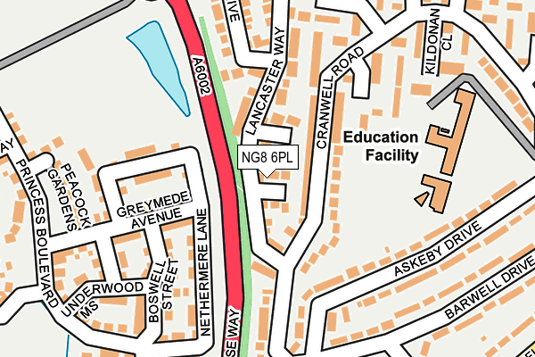 NG8 6PL map - OS OpenMap – Local (Ordnance Survey)