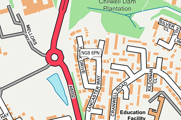 NG8 6PN map - OS OpenMap – Local (Ordnance Survey)