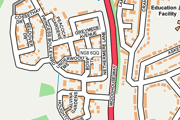 NG8 6QQ map - OS OpenMap – Local (Ordnance Survey)