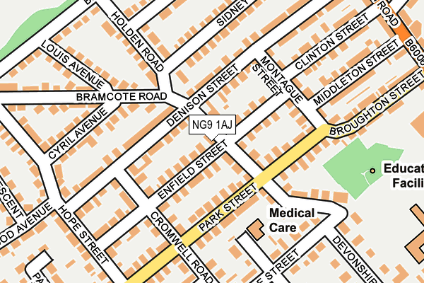 NG9 1AJ map - OS OpenMap – Local (Ordnance Survey)