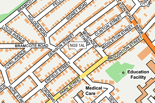 NG9 1AL map - OS OpenMap – Local (Ordnance Survey)