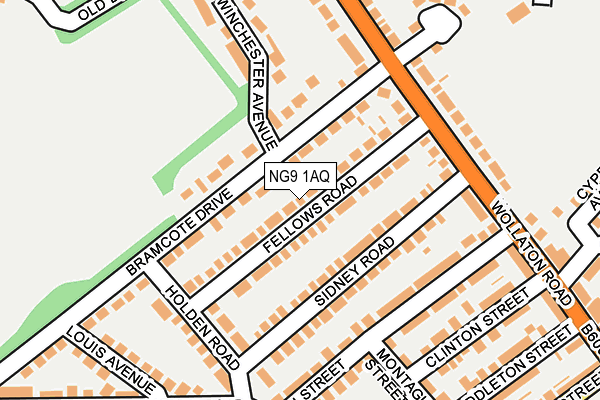 NG9 1AQ map - OS OpenMap – Local (Ordnance Survey)