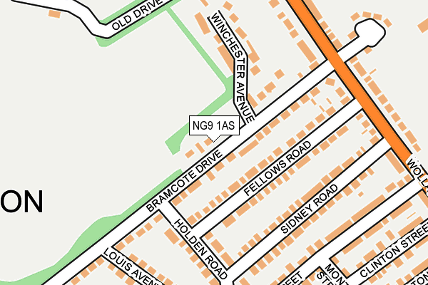 NG9 1AS map - OS OpenMap – Local (Ordnance Survey)