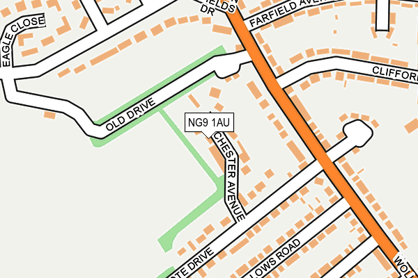 NG9 1AU map - OS OpenMap – Local (Ordnance Survey)