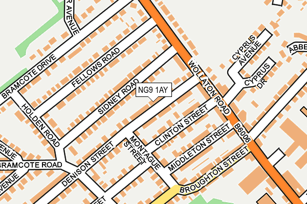 NG9 1AY map - OS OpenMap – Local (Ordnance Survey)