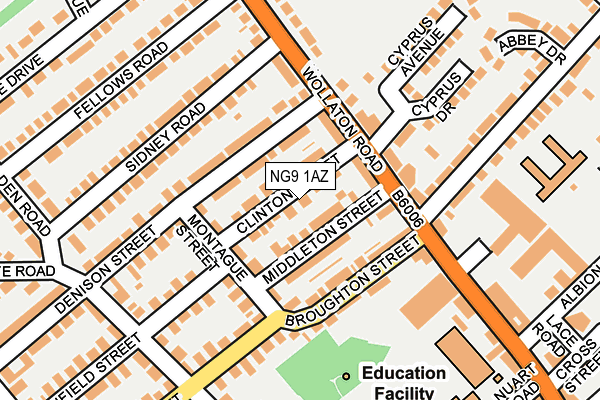 NG9 1AZ map - OS OpenMap – Local (Ordnance Survey)