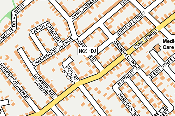 NG9 1DJ map - OS OpenMap – Local (Ordnance Survey)