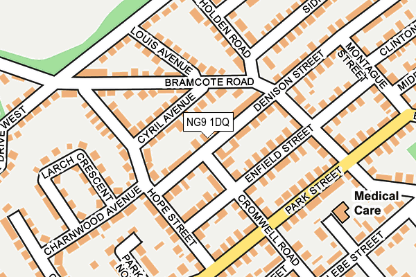NG9 1DQ map - OS OpenMap – Local (Ordnance Survey)