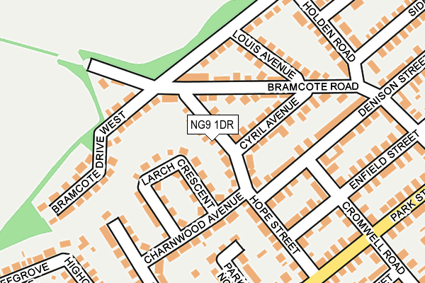 NG9 1DR map - OS OpenMap – Local (Ordnance Survey)