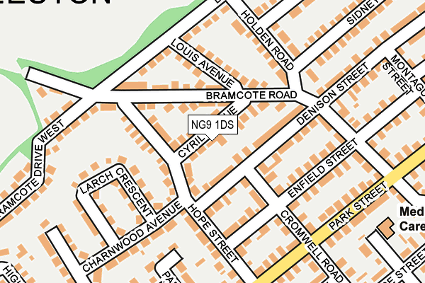 NG9 1DS map - OS OpenMap – Local (Ordnance Survey)